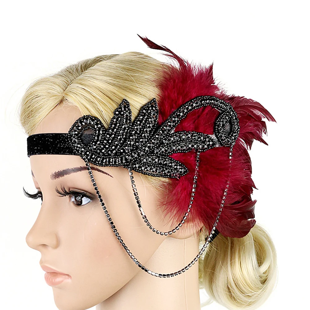 

1Pcs Rhinestone Headband Black Rhinestone European Style Retro Hair Band Stage Party Accessories