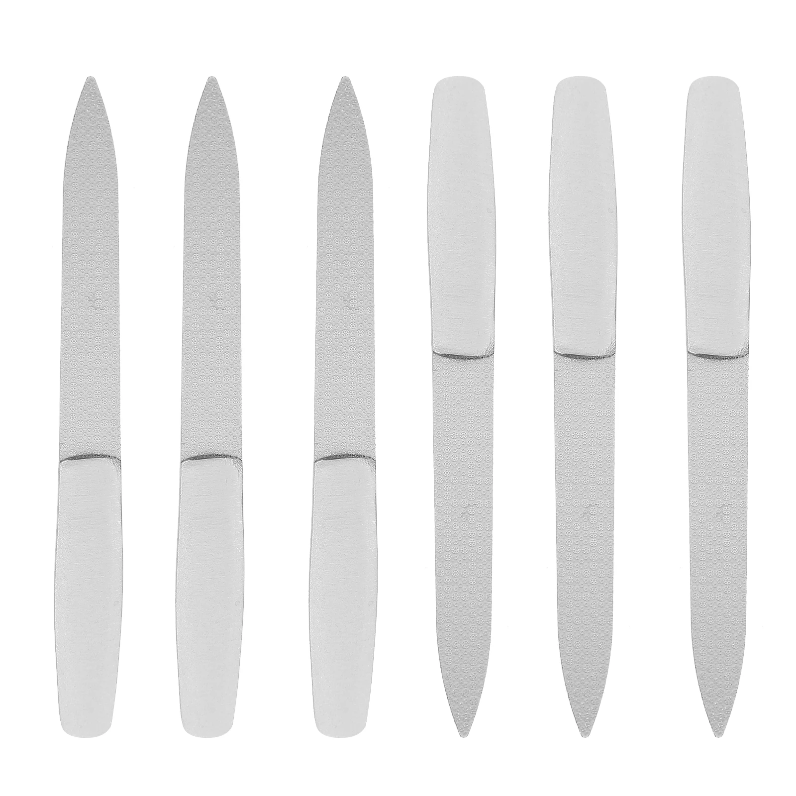 

6pcs Stainless Steel Nail Files resistant Manicure Tools Salon Fingernail Trimmers Metal Practical Buffers Trimming