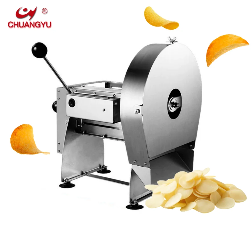 Chuangyu Fully Automatic Pressure Rod Electric Commercial Lemon Potato Slices Potato Chips Ginger Garlic Slices Vegetable Slicer
