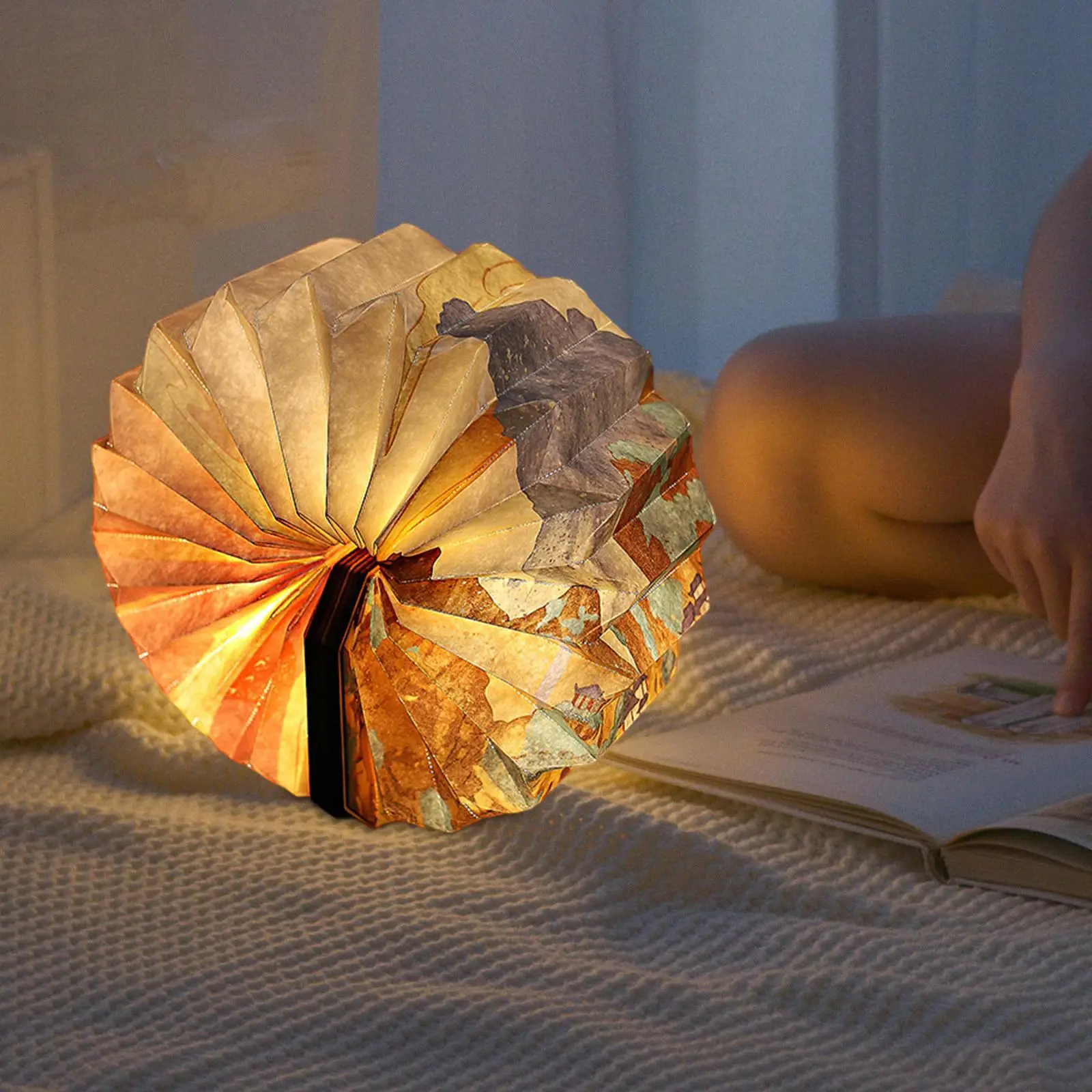 

Folding Mood Light Book Lamp Spring Festival Creative LED Paper Lamp Atmosphere Light Desk Lamp Small Night Light Souvenir