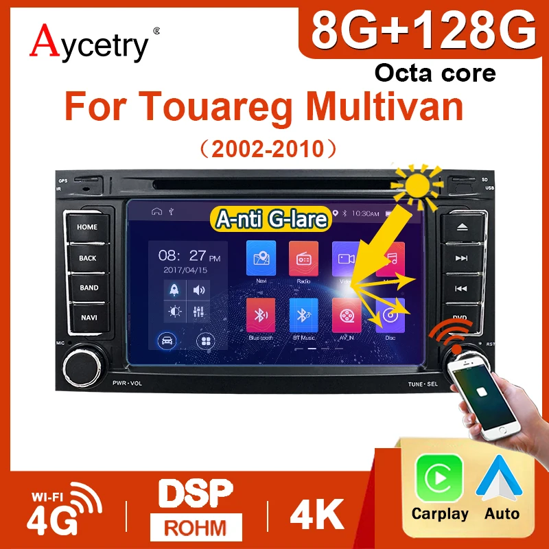 Wireless Carplay 2 Din Android 12 Car Radio multimedia player  For Volkswagen VW Touareg T5 Transporter auto Radios stereo 4G BT