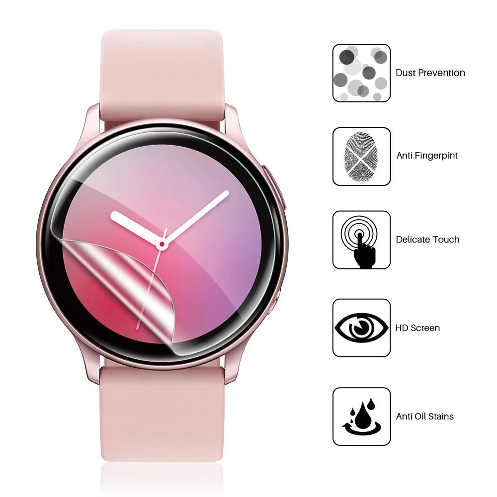 Hydrogel Protective Film for Samsung Galaxy Watch Active 2 Gear S3 Sport Frontier Screen Protector For Galaxy Watch 5 4 Classic