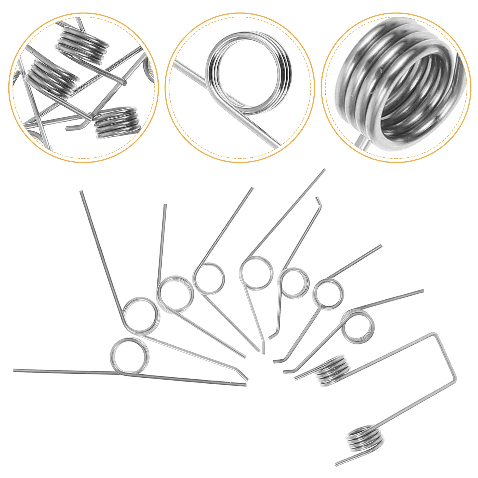 18 Pcs Trash Can Spring Bin Replace Wire Torsional Springs Steel Small Parts Metal Lid