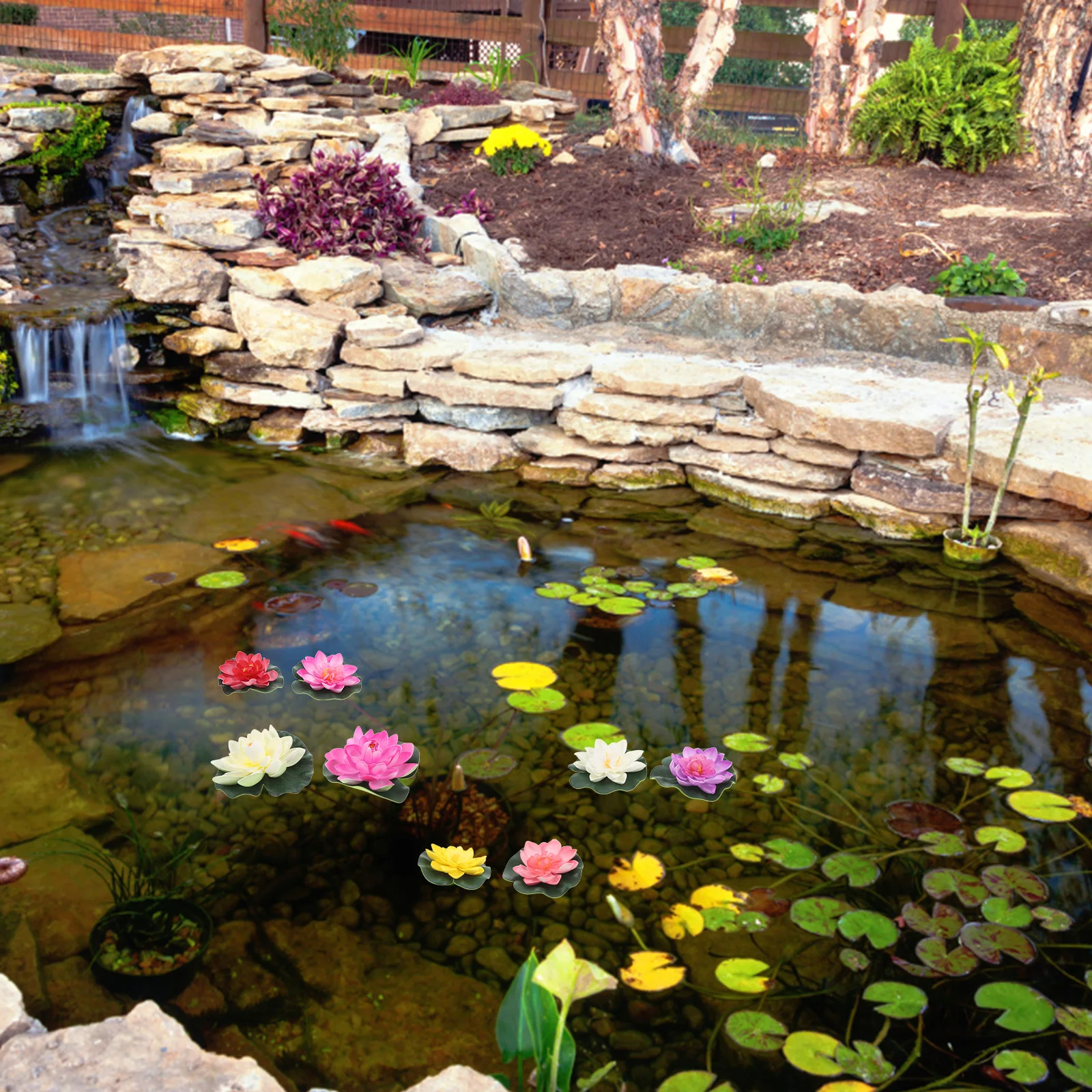 

10pcs Floating Flowers Artificial EVA Pond Floating Pool Decorations Decoration Water Plants Aquarium