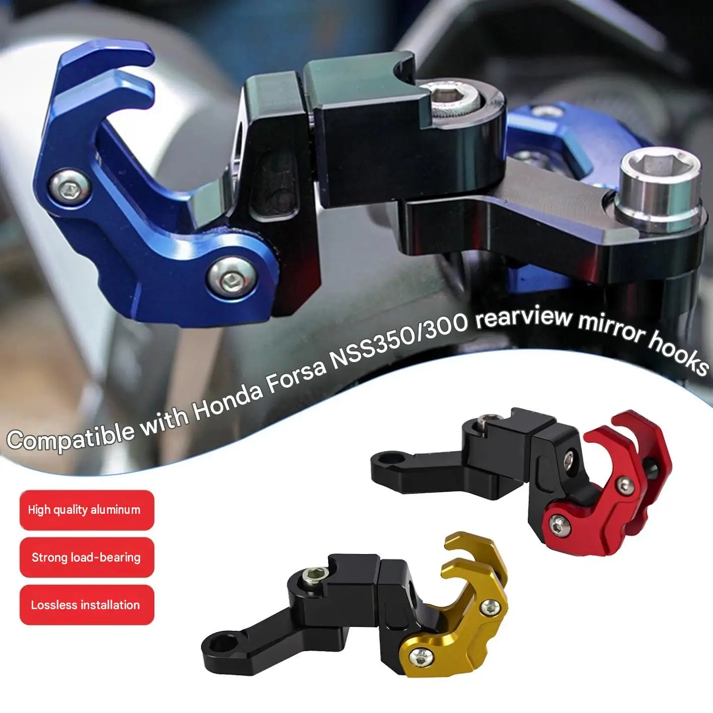 For Honda NSS350NSS300 Forza Rearview Mirror Hook Anodized Surface Treatment Waterproof Rustproof Oxidation Resistant Motorcycle
