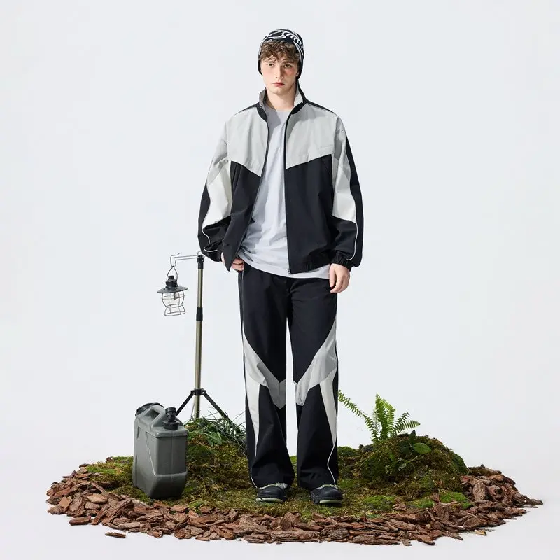 

Модный молодежный корейский комплект из шерстяной смеси: универсальная куртка без воротника с длинными рукавами, тонкая верхняя одежда для весны и осени