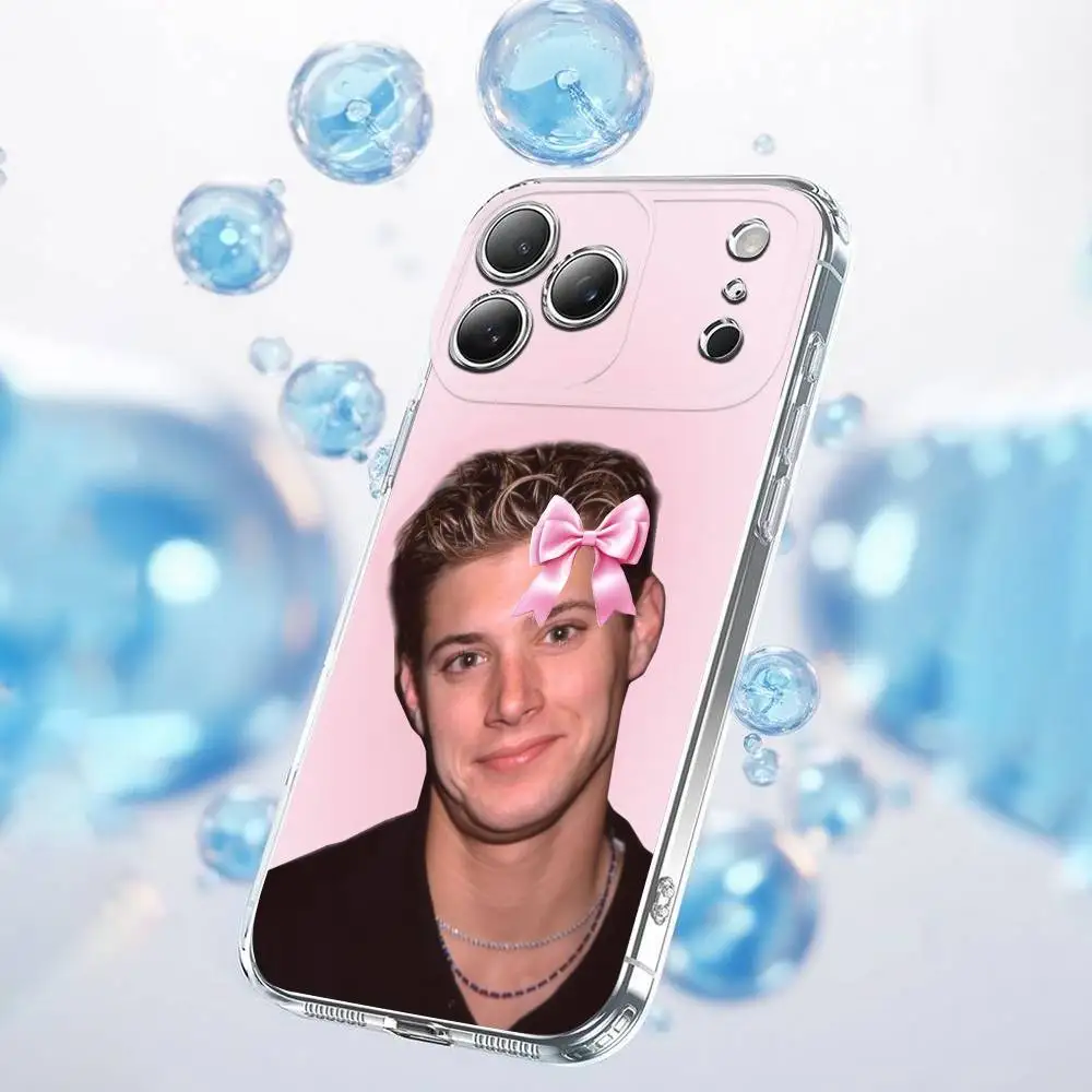 حافظة هاتف الممثل J-Jensen Ackles لهاتف iPhone 17,16,15,14,13,12,11,Plus,Pro,Max,Plus,E,Air,غطاء شفاف صغير