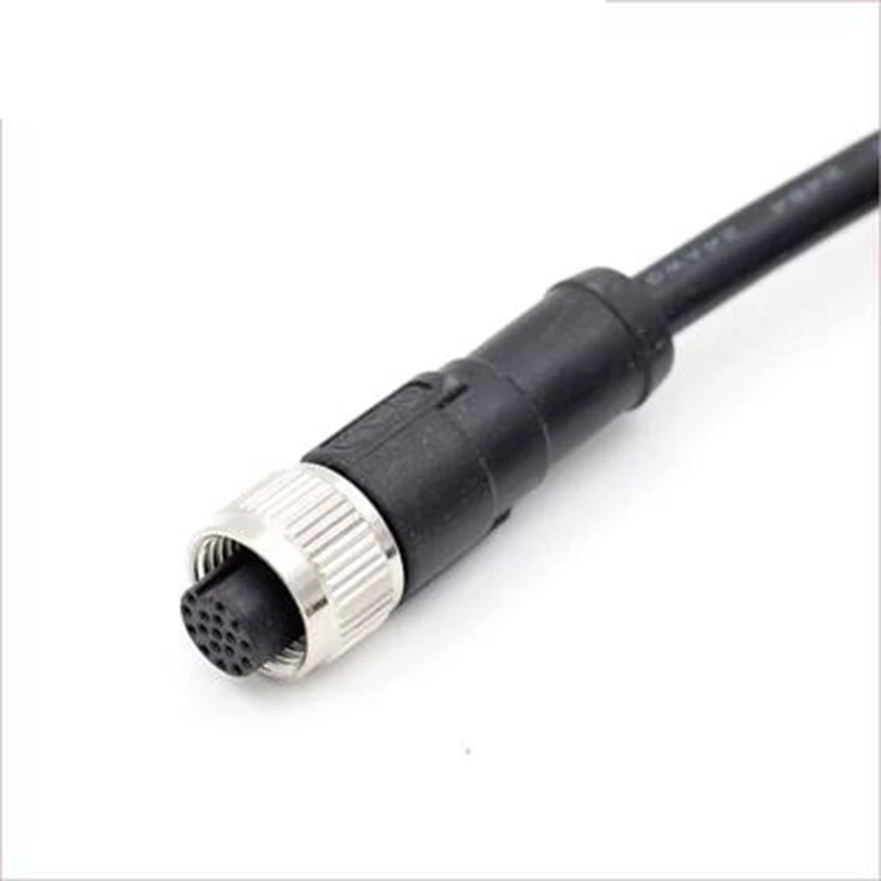 M12 2P 3P 4P 5P 6P 8P 12Pin Waterproof IP67 Aviation Male Female Plug With Cable Threaded Connector For Data And Telecom Systems