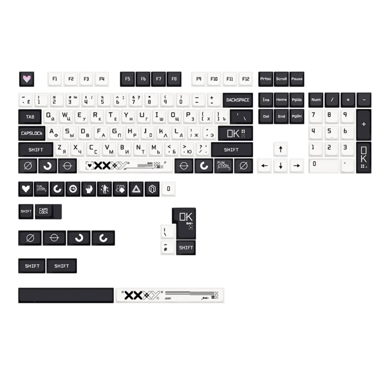 PBT Keycaps 128pcs XDA CSgo  DyeSub Keycap Japanese/ Korean/ Russian