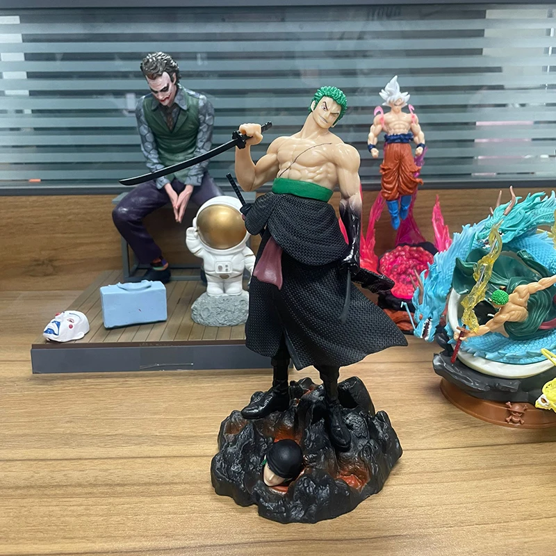 One Piece Anime Figure Gk 26cm Roronoa Zoro Interchangeable Head Action Figure Pvc Collection Cartoon Model Decoration Gift Toys