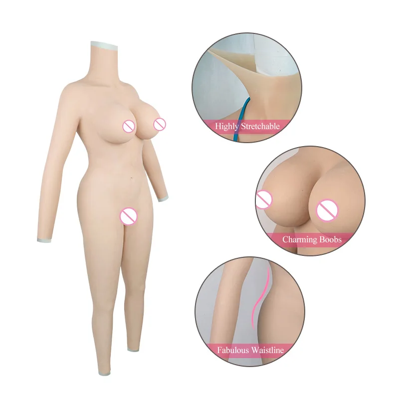 Roanyer Silicone G Cup Whole Bodysuit Crossdresser Costumes Drag Queen Transgender Man’s Chest Artificial Tits Fake Boobs Body