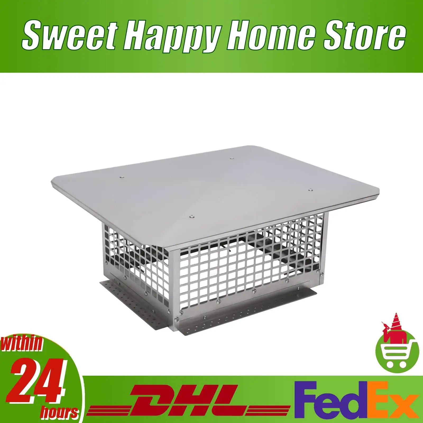 

Крышка дымохода из нержавеющей стали 304, 17 x 29 дюймов, крышка дымохода для камина, дымоход, топпер для дымохода для предотвращения снега и птиц