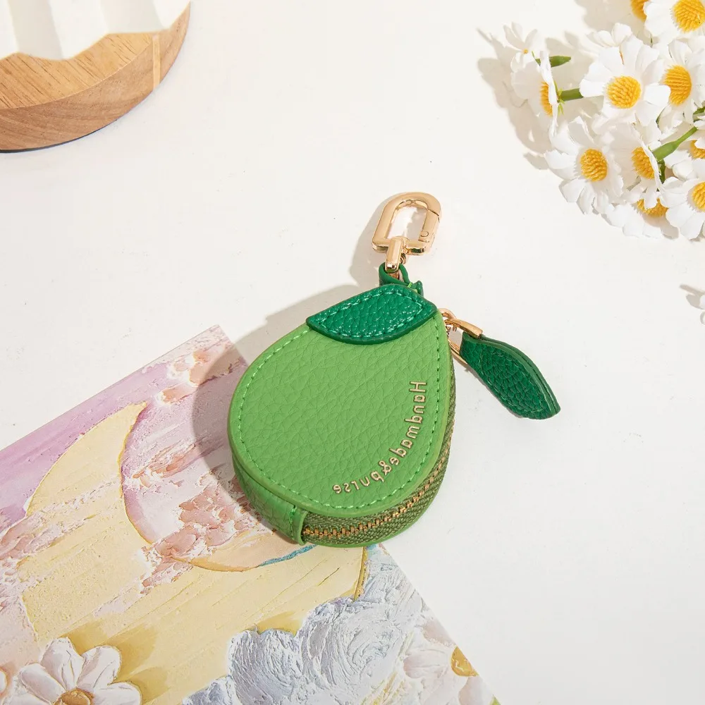 In Stock Fruit Series Bag Charm PU Leather Coin Purse Earphone Storage Pouch Cute Portable Change Wallet Keychain Women Bag Gift