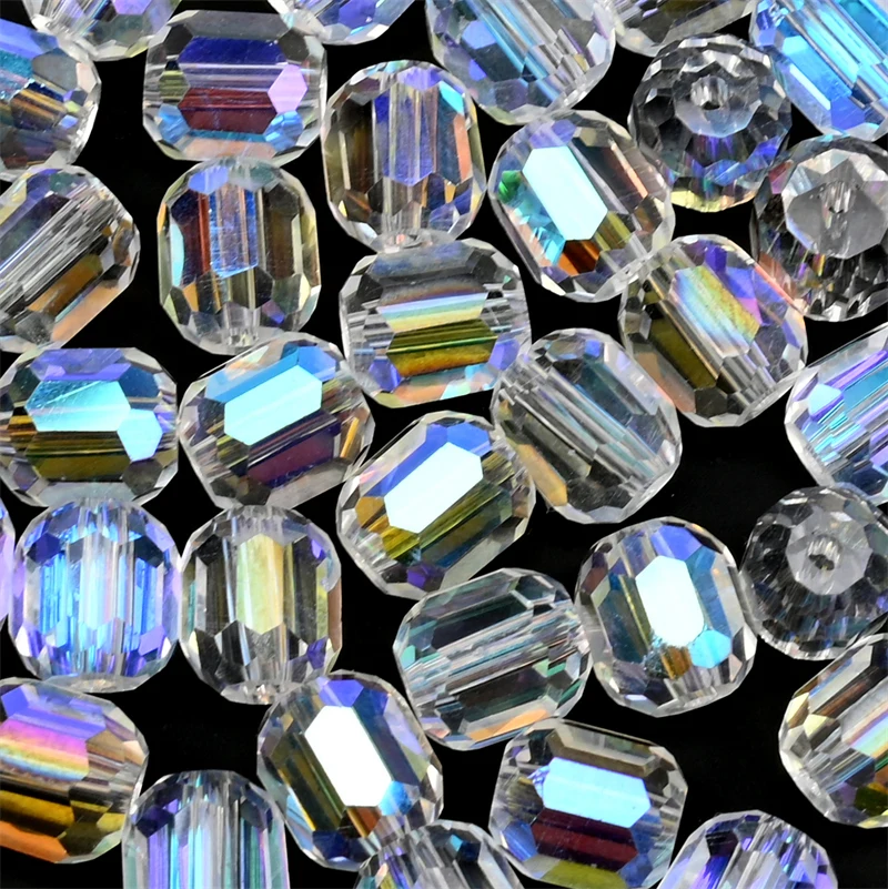 Tschechische mehrfarbige lose 10mm Glas zylindrische Perlen runde facettierte Kristall perlen für Schmuck herstellung DIY Ohrringe Zubehör