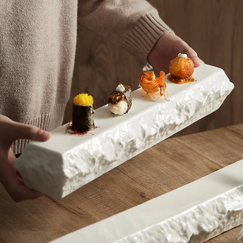 Rectangle Insulation Plate Sashimi Plate Decoration Premium Hotel Restaurant Tableware Sushi Flat Plate Tray