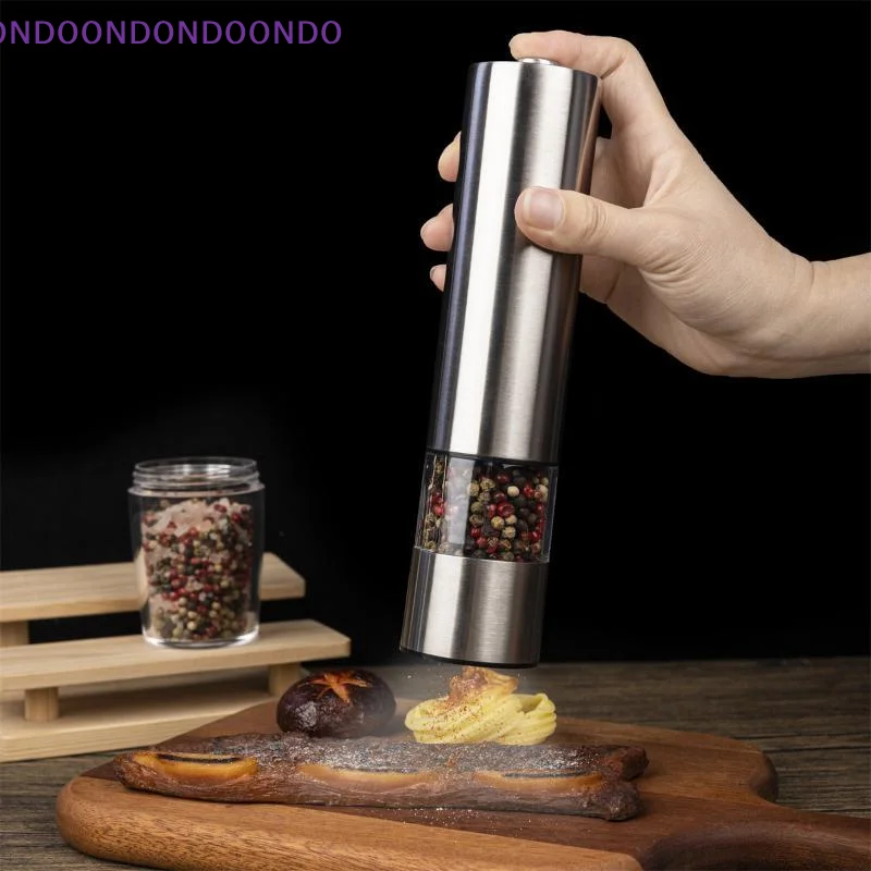 Camping Cooking Gifts - Stainless Steel Automatic Salt Pepper Grinder