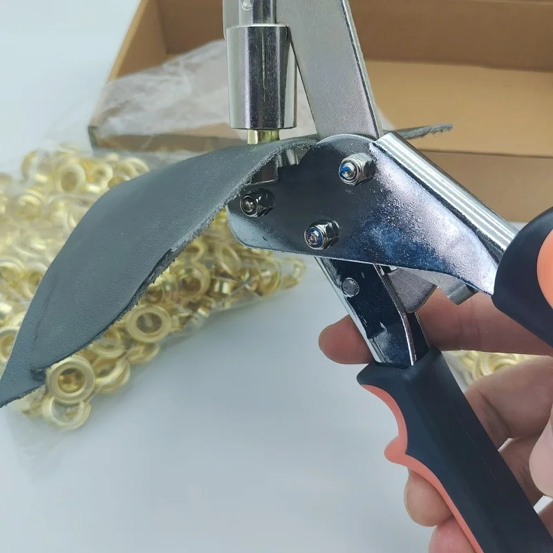 10MM Eyelet Hole Punching Pliers 300 Grommets Set Hand Press Tools Leather Canvas Card Board Punching Pliers Clothing DIY Tools