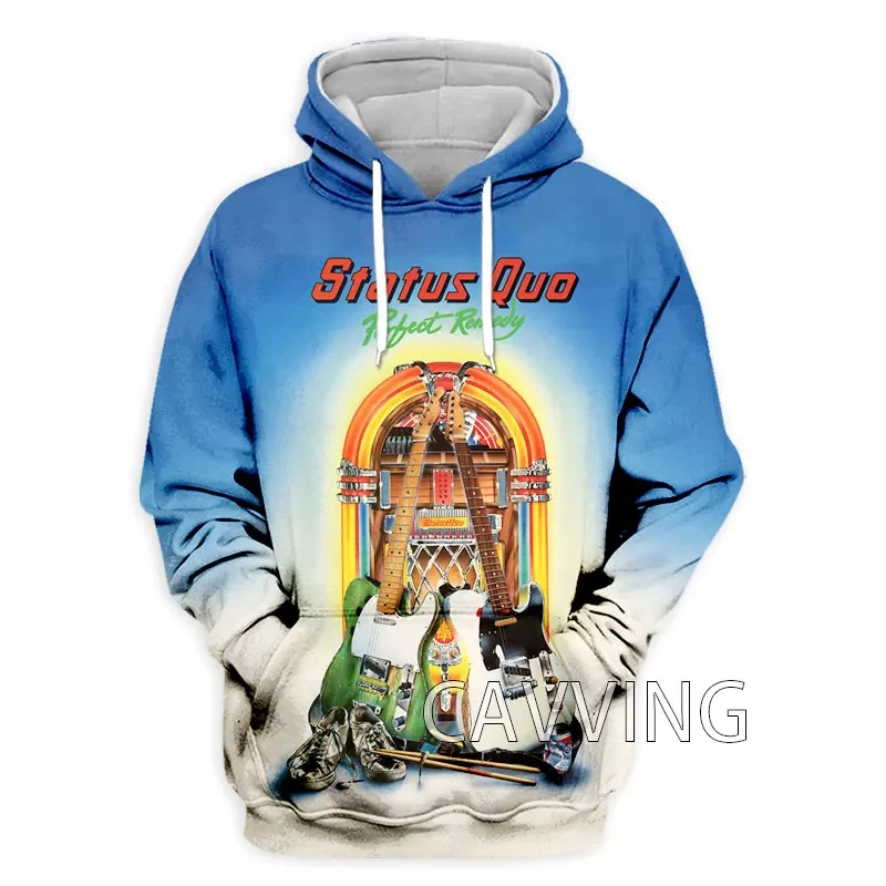 2024 New CAVVING 3D Printed Status Quo Band  Hoodies Hooded Sweatshirts Harajuku  Tops Fashion Clothing for Women/men   H02