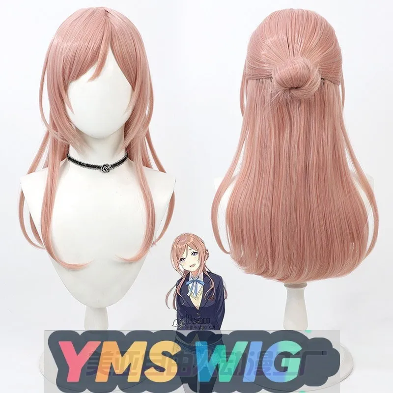 

【YMS WIG】Школьный идол-мастер Химезаки Рико, парик для косплея, реалистичная кожа головы, цельные волосы до половины