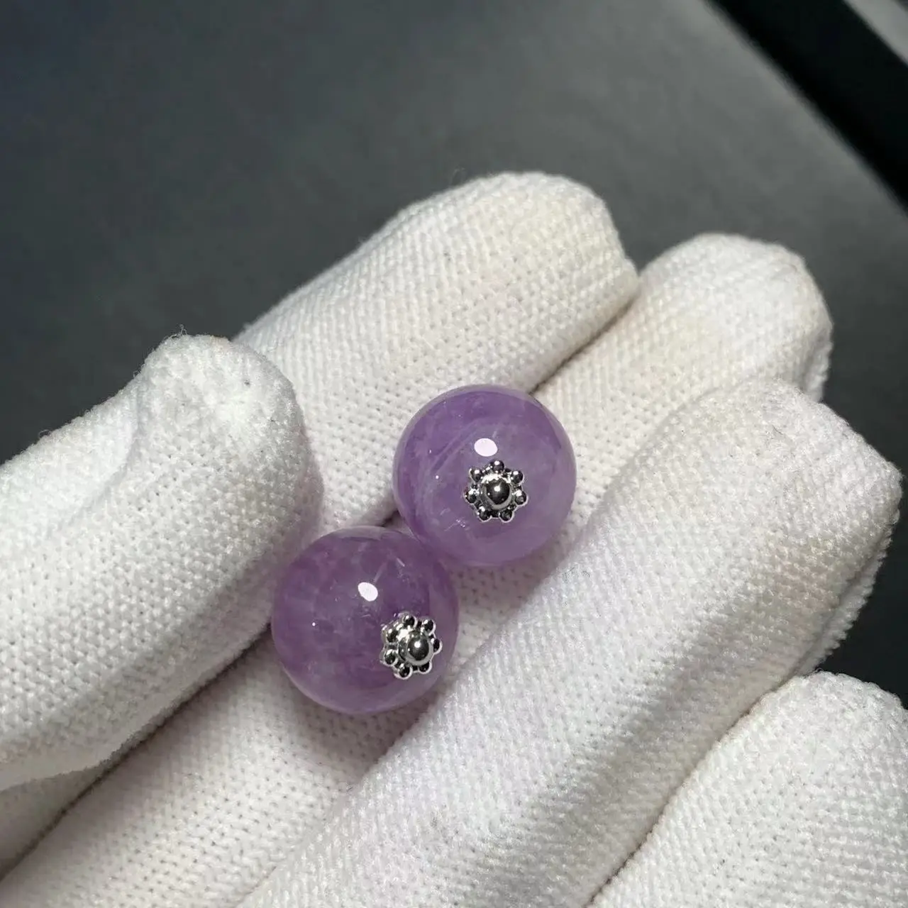 HEYYA STONE 10MM Natural Lavender Amethyst Drop Earrings Simple Classic 925 Sterling Silver Gemstone Jewelry