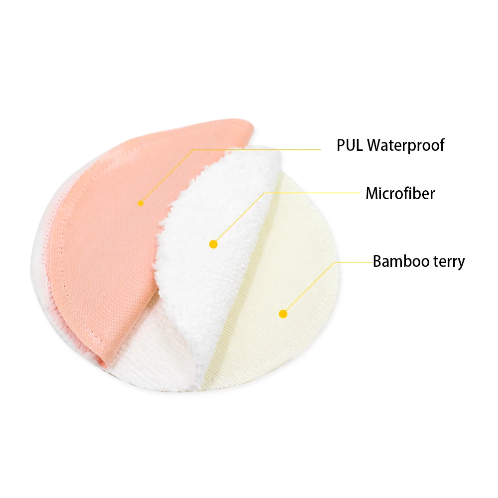 2pcs Organic Bamboo Viscose Nursing Breast Pads Washable Breastfeeding Pads Reusable Breast Pads for Breastfeeding Nursing Pads