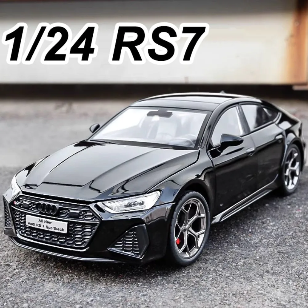 1:24 RS7 スポーツバック ダイキャストモデル 合金製おもちゃの車 ドア開閉 サウンドライト プルバック フロントホイールステアリング 子供のおもちゃギフト