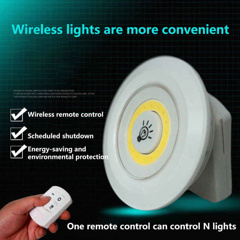 Dimmable LED Under Cabinet Night Light - IR Remote Control & Battery Powered for Closets, Wardrobe & Bathroom