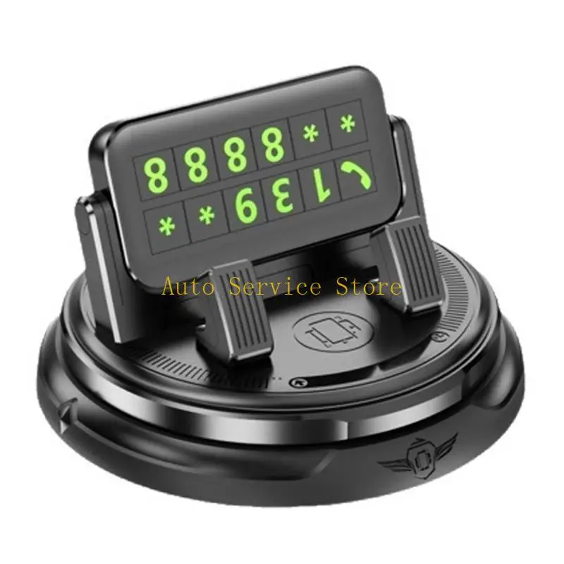 462A Car Phone Stand with Parking Number Plate Rotating Dashboard Viewing Frame, Plastic Car Accessory for Temporary Parking and