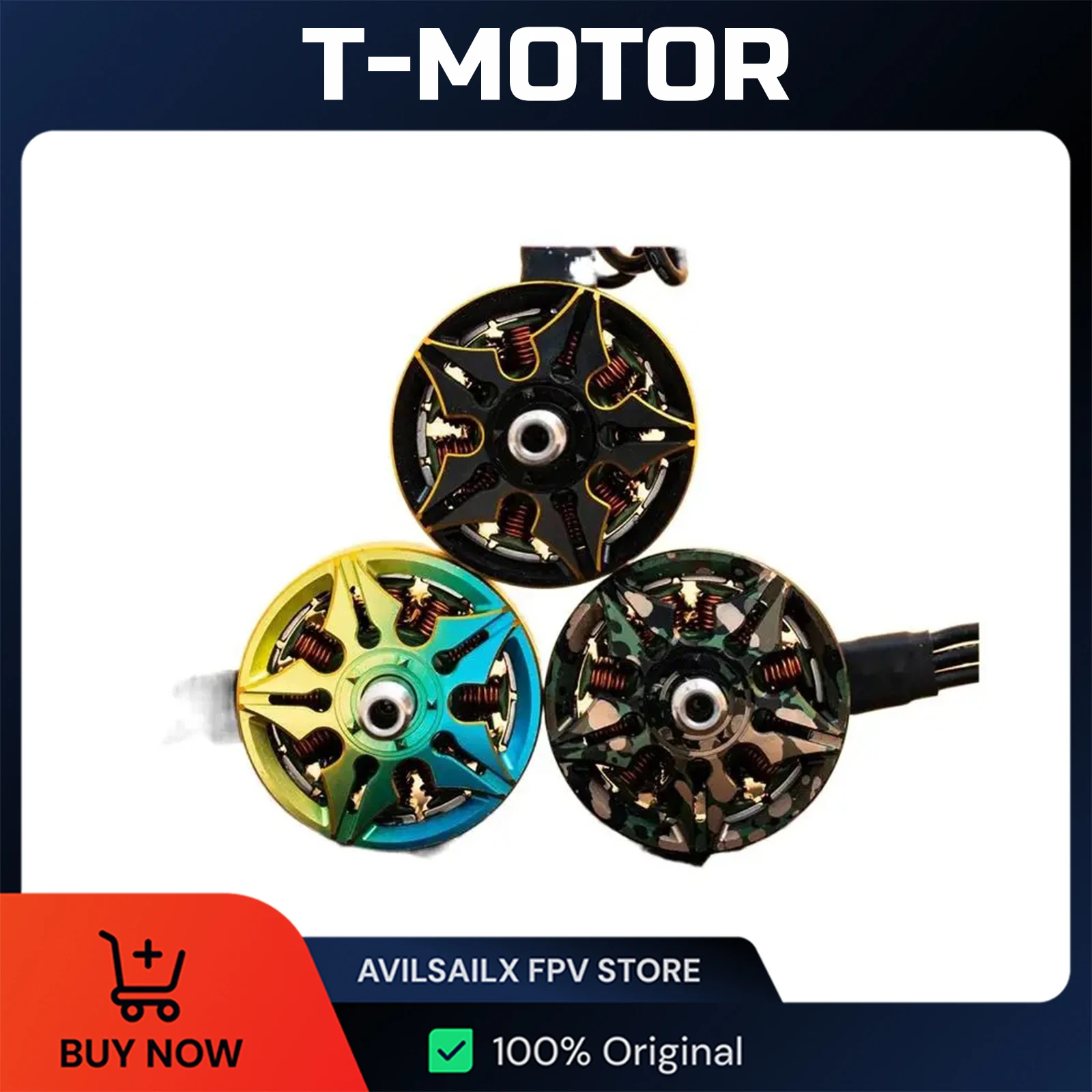 BZGNSS 2207 1960KV brushless Motor - 6S Turbo-Cooled for 5 inch FPV Racing Drones | Smooth Freestyle Performance (Gradient Camo)