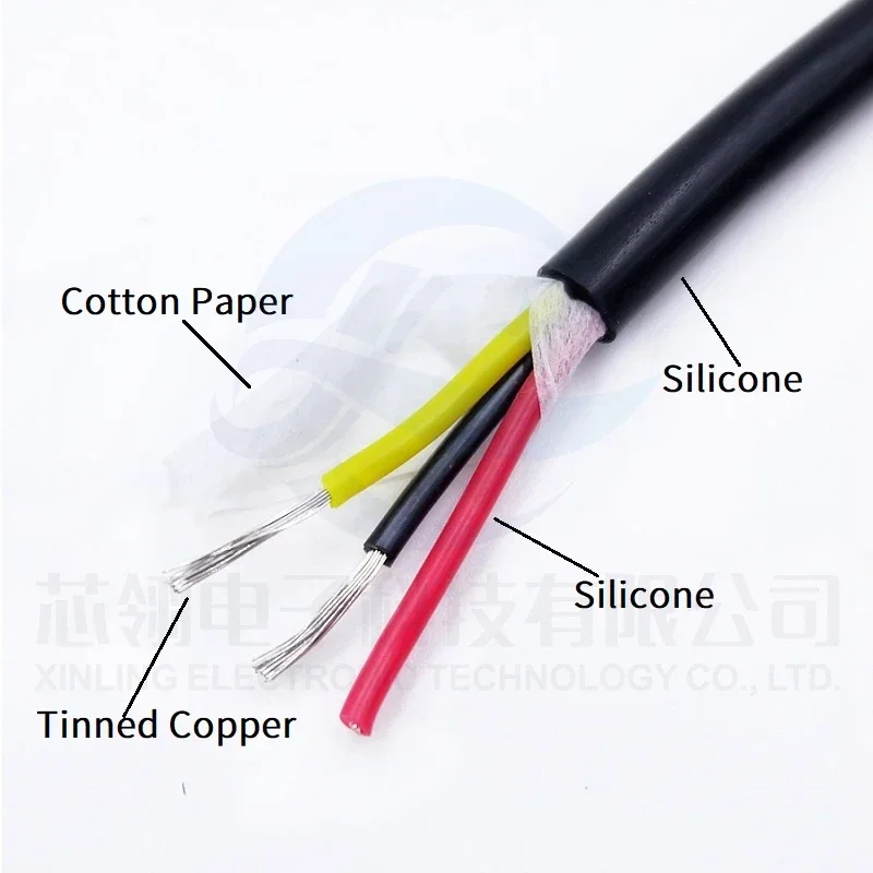 2M/5M Sheath Wire 2 3 4 5 6 7 8 Cores Super Soft Flexible Silicone Rubber 25 24 22 20 18 17 15 13 11 10 AWG Power Copper Cable