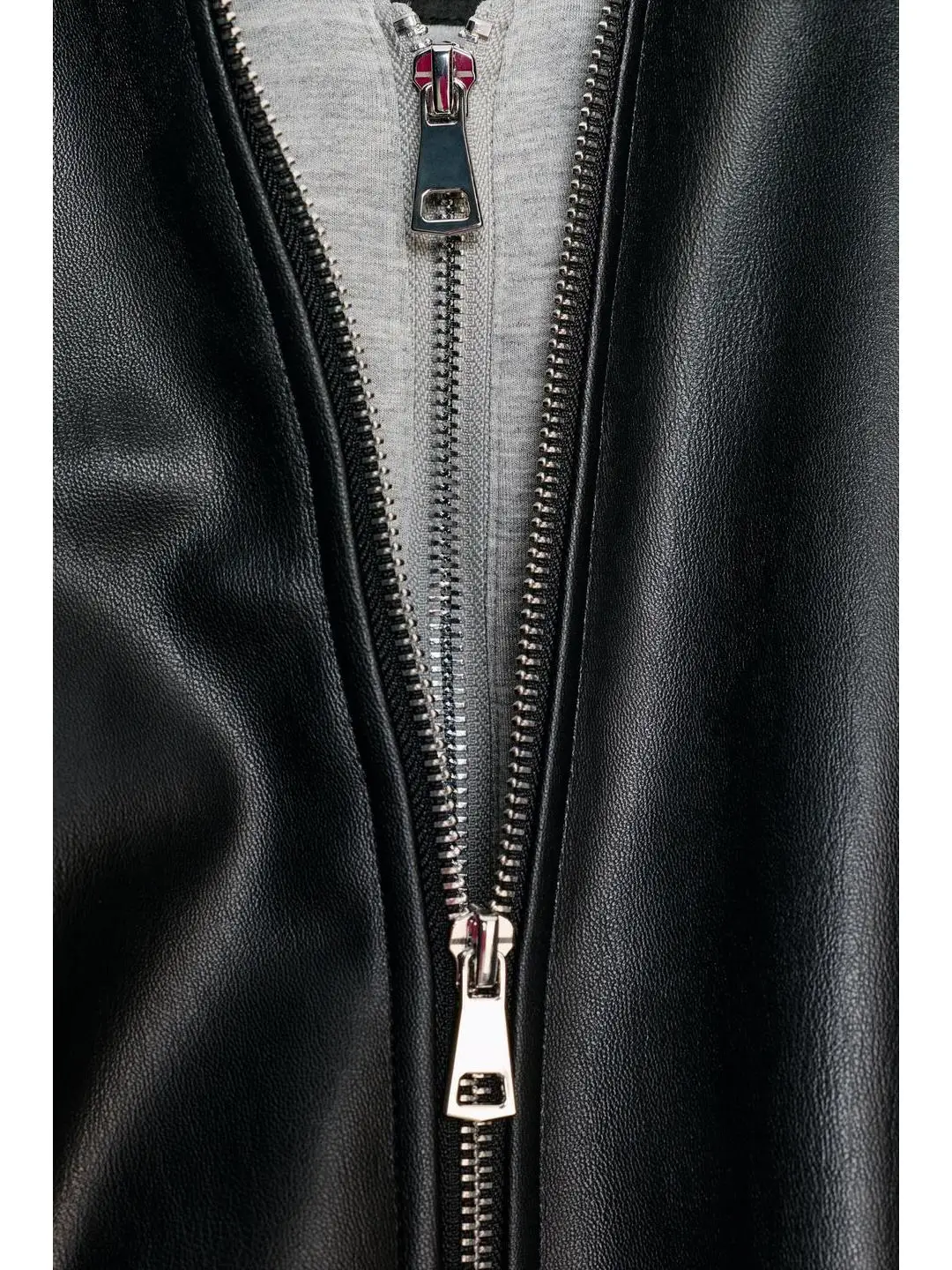 Printemps automne hiver cuir Jaet fermeture à glissière ourlet élastique épissage conception longue Sve femmes manteau décontracté Faion vêtements d'extérieur