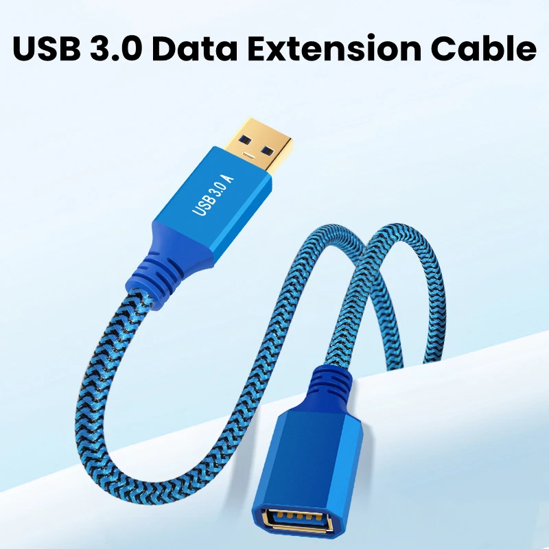 

USB 3.0 Type-A Male To Female Extension Cable Durable Braid Data Transfer Cord For Keyboard Mouse Flash Hard Drive Printer