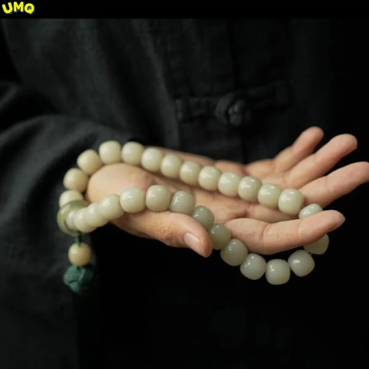 Same Jiangnan Misty Rain White Jade Bodhi Handheld Bracelet Buddha Bead Art Play