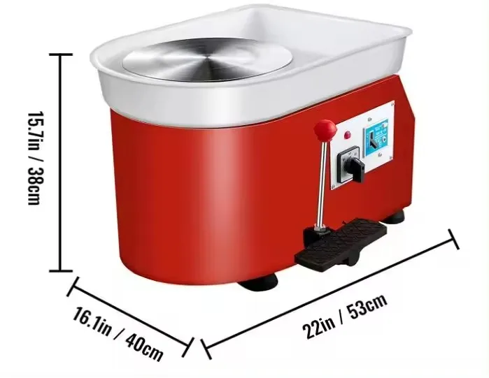 Electric Pottery Wheel With Foot Pedal  Basin Electric Pottery Wheel 350W 110V for Ceramic Work Clay Art Craft