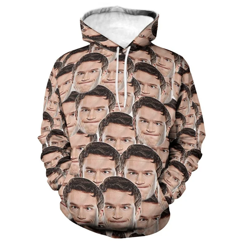 DIY 3D Customize Photos Printed Hoodies Diy Customized Face Graphic Hooded Sweatshirts Kid Horror Halloween Funny Pullovers Tops