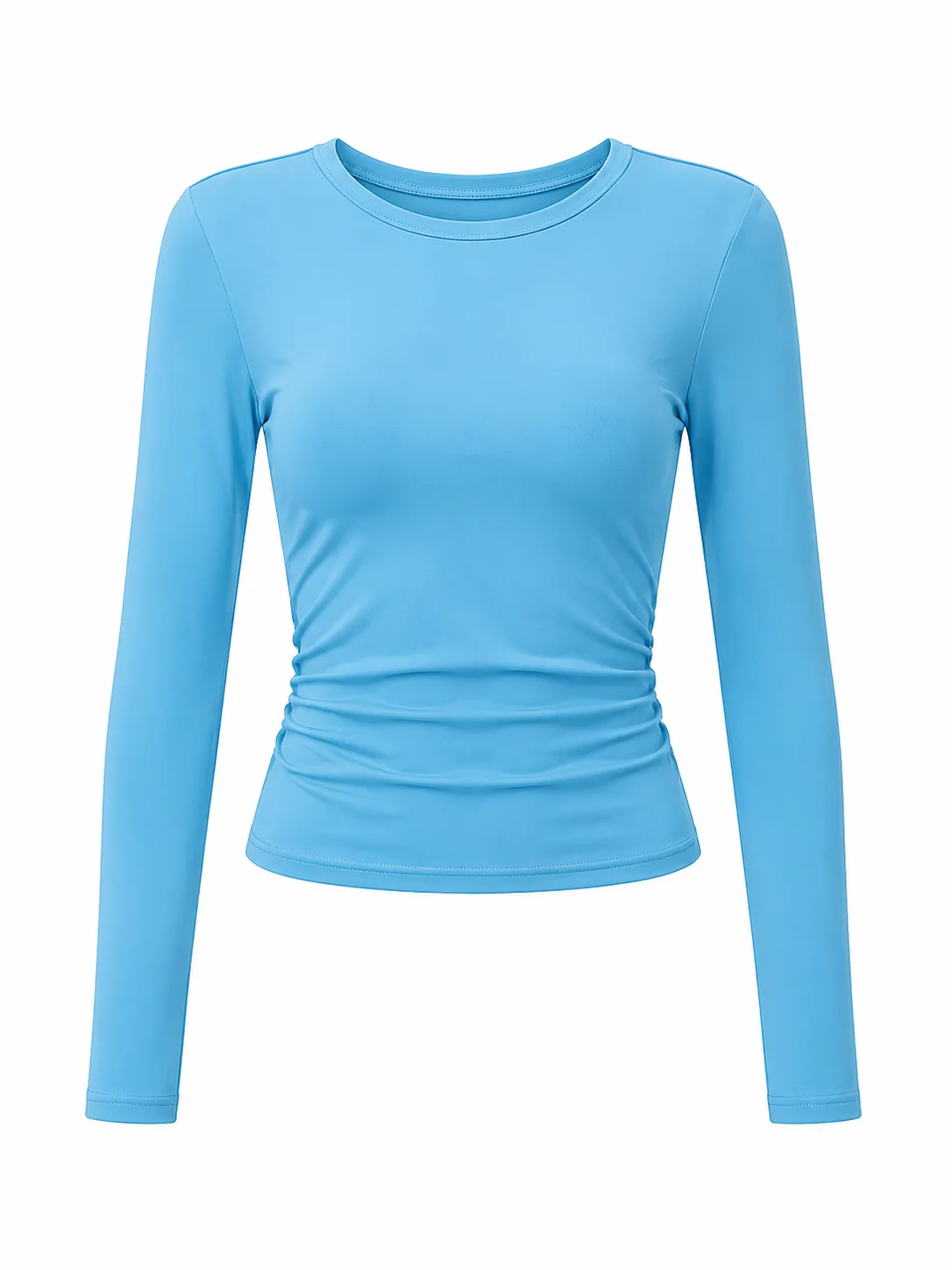 Gadinus Damen Slim Fit Langarm-T-Shirt, einfarbig, lässig, Rundhalsausschnitt, Basic-Top – Detail 14