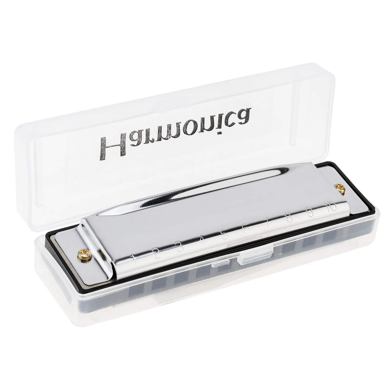 10 Holes Professional Blues Harmonica Musical Instrument Stainless Steel Mouth Organ for Children Gifts