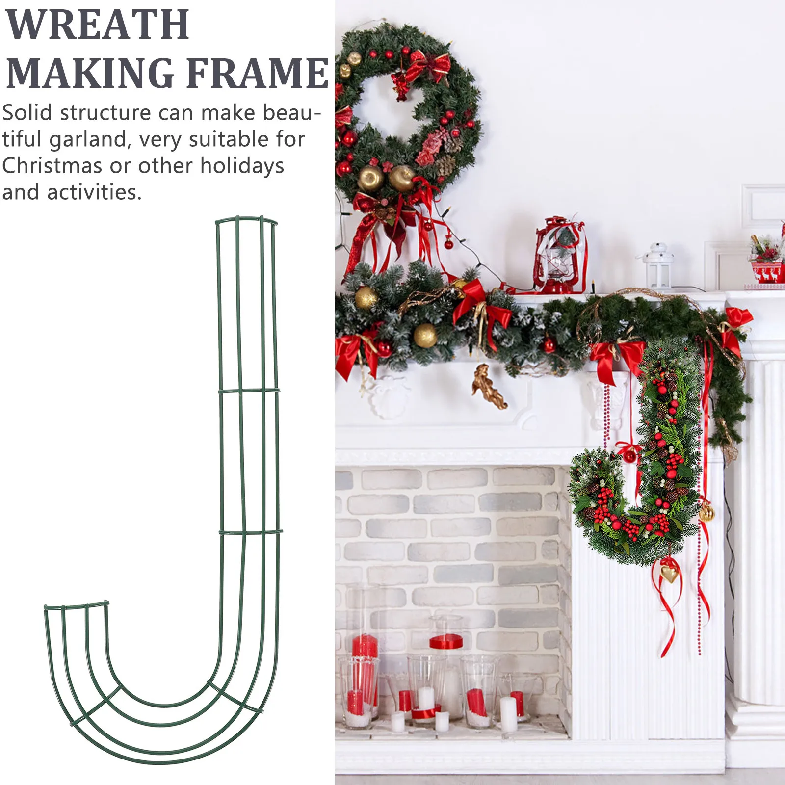 

2 pcs Diy Christmas Making Round Rings Rings Garland Frame Decor Home Decor Flower Wreath Hoops Wire Wreath Frame