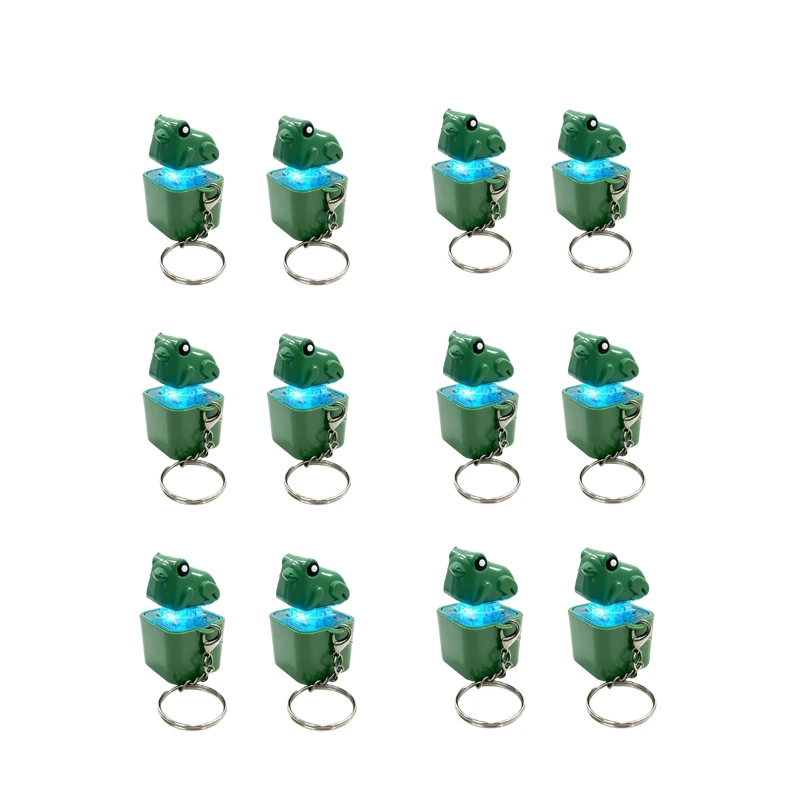 1/12PCS divertido llavero de rana pato con sonido, recargable, con giroscopio de teclado y luz LED, artefacto de descompresión