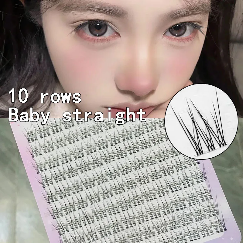 10 Rows Japanese Korean Eyelashes Extended Manga Thick Eyelashes Grafting False Eyelashes simulation Makeup Individual Lashes