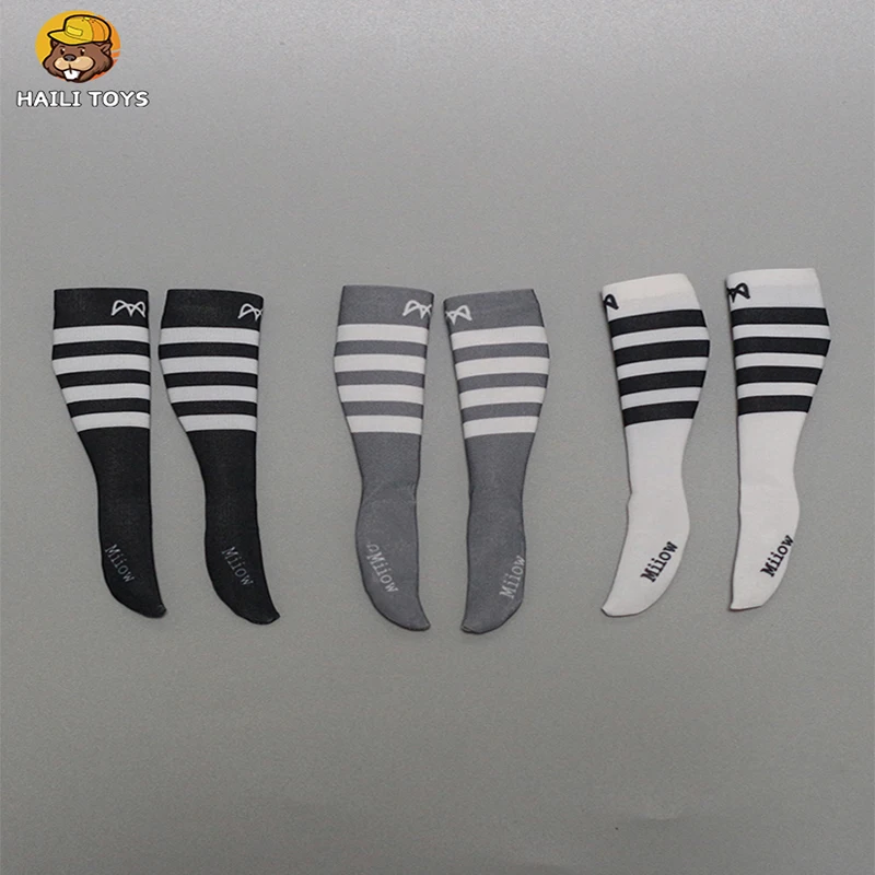 HAILI TOYS 1:6 Scale Soldier Socks Sports Yoga Striped Calf Socks Fit 12-Inch Movables Collection Gifts Toys Figure Decorations