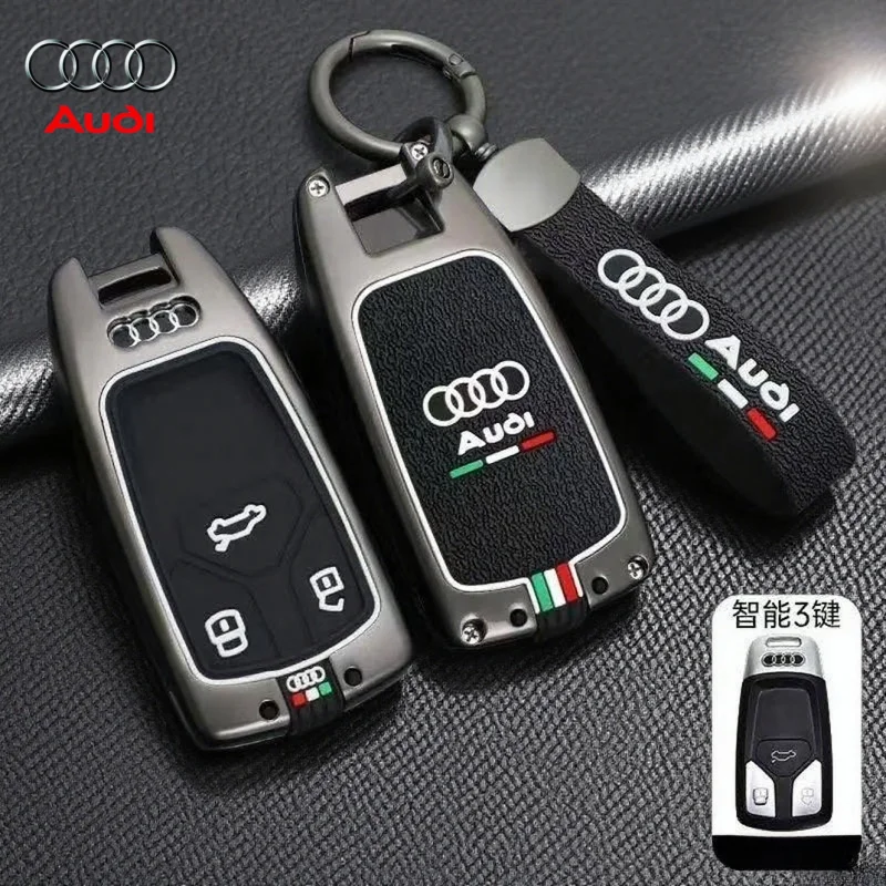 

For Audi A4 B9 A5 A6L A6 S4 S5 S7 8W Q7 4m Q5 Tt Tts Rs Luminous Zinc Alloy Car Remote Key Case Cover Protector Shell Keyless