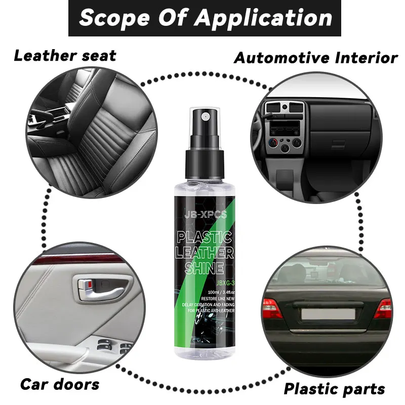 Car Interior Detailer Plastic Restorer Cleaner For Dashboard Seats Leather Shine Plastic Back To Black Gloss