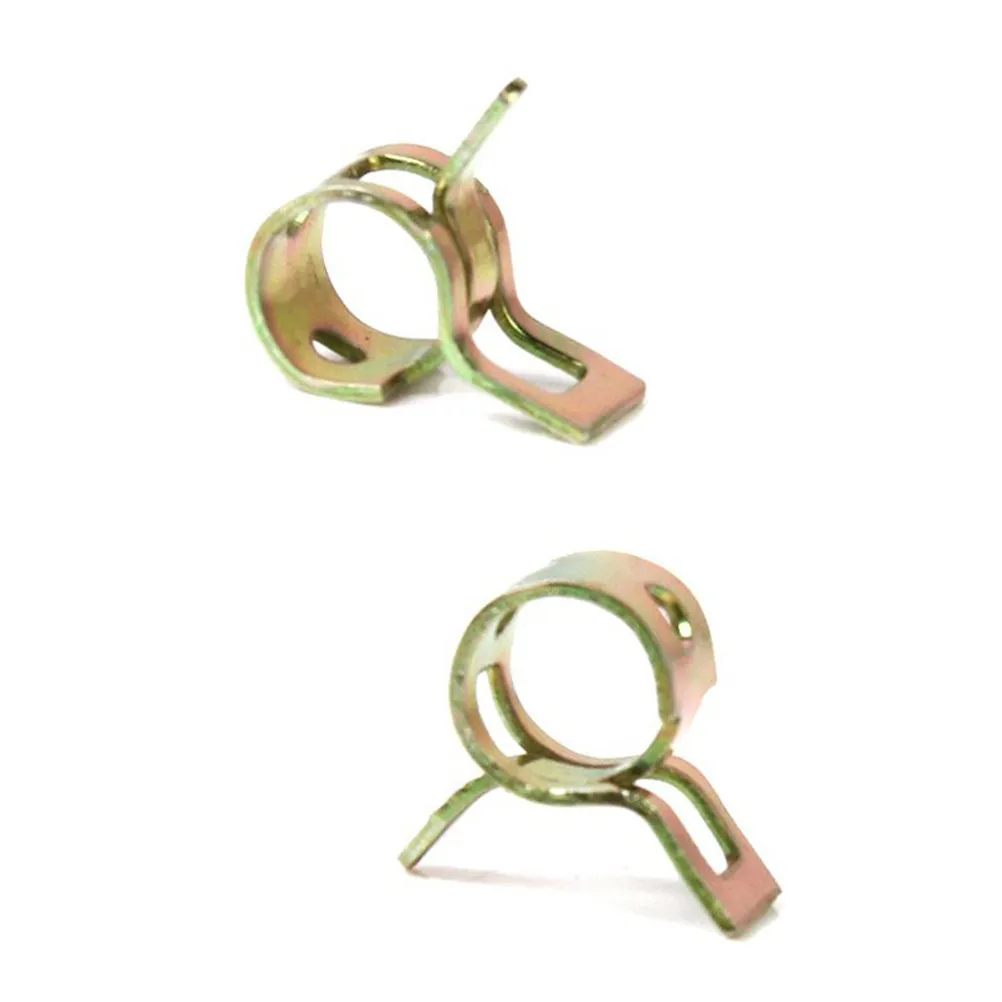 10Pcs 9Mm Inner Diameter Hose Spring Clamps Made of 65Mn Spring Steel for Fuel Air Water Silicone Vacuum Tubes Oil Gas Pipe
