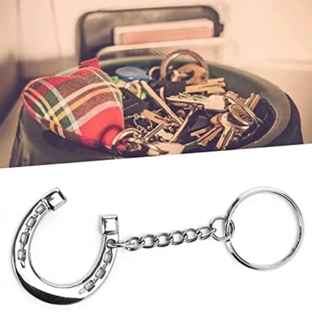 Horseshoe Keychain Highly-Polished Zinc Diecasting Horse Shoe Key Ring Favor Gifts  Horse Snaffle Bits Key Ring for Gifts