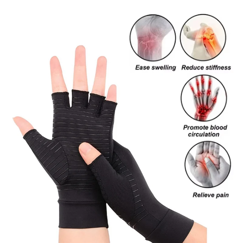 ABSQ-Arthritis Gloves Hand Support Wrist Brace For Swelling - Fingerless Compression Gloves Wrist Pain Support Women Men
