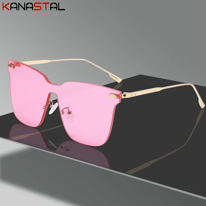 

Women Sunglasses UV400 Butterfly Frameless Men Sun Glasses Metal Eyeglasses Frame Shopping Beach Travel Shade Oversize Eyewear