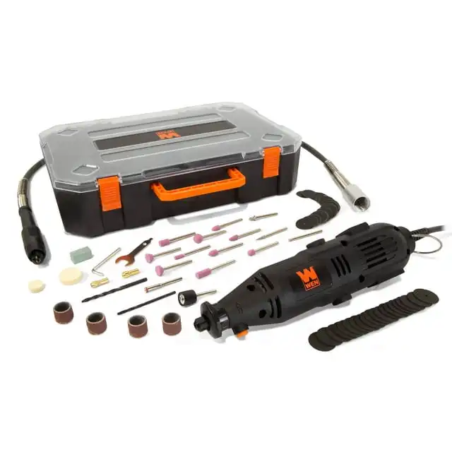 

WEN 1-Amp Variable Speed Rotary Tool, 100+ Accessories, Carrying Case And Flex Shaft