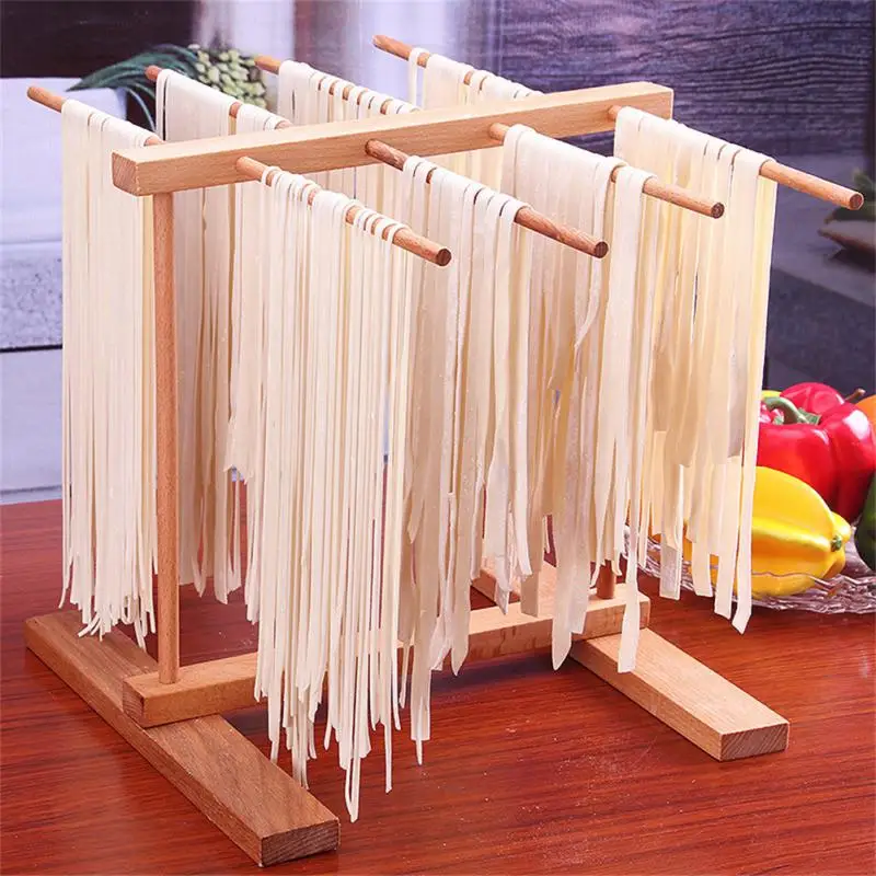 Noodle Rack Household Noodle Pressing Machine Accessories Folding Retractable Beech Wood Pasta Drying Rack Spaghetti Holder