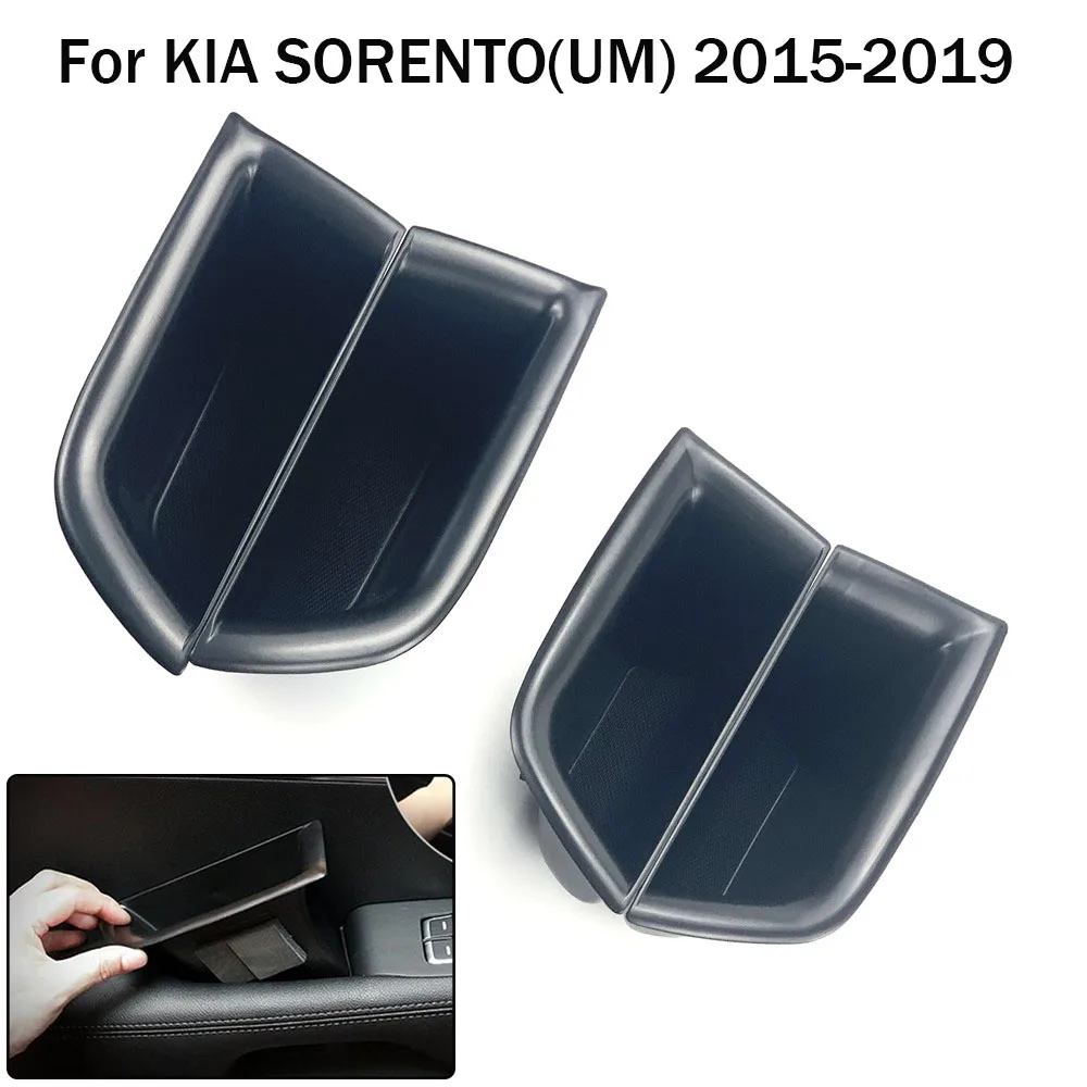 4pcs Interior Front Rear Door Storage Box For Kia Sorento UM 2015-2019 Phone HolderContainer Glove Tray Armrest Handle Pocket